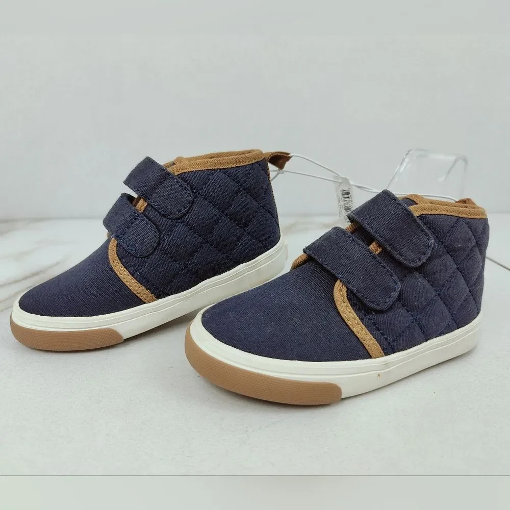 Old Navy High-Top Quilted Canvas Double-Strap Sneakers Toddler Boys, Sz 6